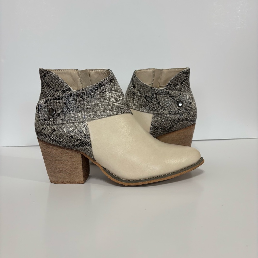 Elegant Two-Tone Ankle Booties
